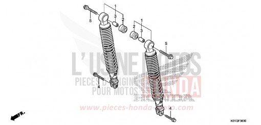 COUSSIN ARRIERE SH125ADG de 2016
